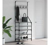 vidaXL Perchero con zapatero gris Sonoma 70x34x184 cm