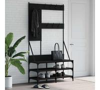 vidaXL Perchero con zapatero negro 100x40x184 cm