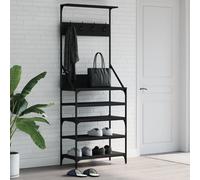 vidaXL Perchero con zapatero negro 70x34x184 cm
