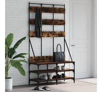 vidaXL Perchero con zapatero roble ahumado 100x40x184 cm
