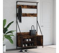 vidaXL Perchero con zapatero roble ahumado 100x41x184 cm