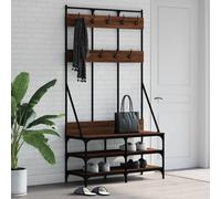 vidaXL Perchero con zapatero roble marrón 100x40x184 cm