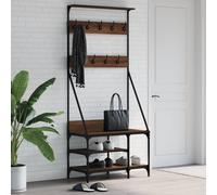 vidaXL Perchero con zapatero roble marrón 80x40x184 cm