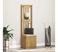 vidaXL Perchero de Entrada SANDNES 45x40x159,5cm Madera Maciza de Pino, Banco de Pasillo, Unidad de almacenaje de Pasillo, Zapatero de Pasillo