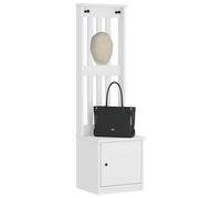 vidaXL Perchero de entrada SANDNES – Pino blanco 45x40x159,5 cm, banco y zapatero