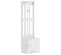 vidaXL Perchero de Entrada SANDNES Madera Pino Blanco 45x40x159,5 cm, Banco de Pasillo, Unidad de almacenaje de Pasillo, Zapatero de Pasillo