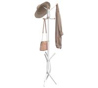 vidaXL Perchero de hierro con recubrimiento en polvo blanco 176 cm