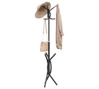 vidaXL Perchero de hierro con recubrimiento en polvo negro 176 cm