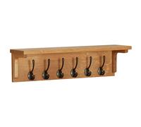 vidaXL Perchero Soporte de Abrigos Colgador Ropas Sombreros Chaquetas Percha de Pared Gancho Estante Muebles 60x16x16 cm Madera Maciza de Roble