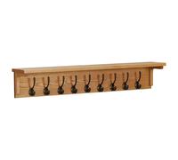 vidaXL Perchero de madera maciza de roble 90x16x16 cm