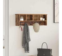 vidaXL Perchero de pared con estante Madera vieja 75 x 16 x 26 cm