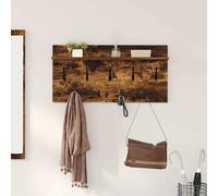 vidaXL Perchero de pared con estante Roble ahumado 80 x 40 x 12 cm