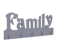 vidaXL Perchero de pared FAMILY gris 74x29,5 cm