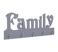 vidaXL Perchero de pared FAMILY gris 74x29,5 cm