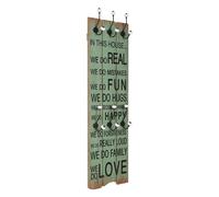 vidaXL Perchero de pared HAPPY LOVE con 6 ganchos 120x40 cm