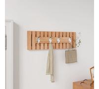 vidaXL Perchero de pared madera maciza de nogal 42x8,5x14 cm