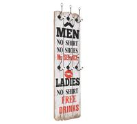 vidaXL Perchero Pared Men Ladies con 6 Ganchos 120x40cm Decoración Casa Hogar