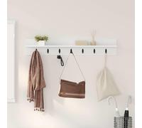 vidaXL Perchero de Pared 100 x 10,5 x 18 cm Madera de ingeniería, Estante de Pared Elegante, Organizador Moderno de Abrigos, Estante Minimalista para la Entrada, Colgador Funcional