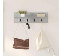 vidaXL Perchero de Pared Gris Concreto 60 x 10,5 x 18 cm, Perchero Moderno y Elegante, Organizador para Entrada, práctica solución para Espacios Interiores