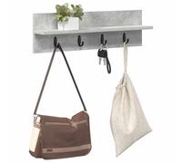 vidaXL Perchero de Pared Gris Concreto 60 x 10,5 x 18 cm, Perchero Moderno y Elegante, Organizador para Entrada, práctica solución para Espacios Interiores