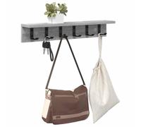 vidaXL Perchero de Pared Gris Sonoma 60 x 10,5 x 10,5 cm, Organización de Pasillo, Estante Moderno, Ganchos de Pared, Organizador Que Ahorra Espacio, Estante Funcional