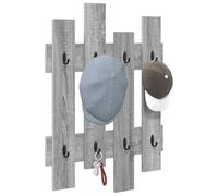 vidaXL Perchero de pared con almacenamiento Gris Sonoma 60 x 3 x 82 cm, organizador de entrada