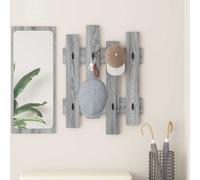 vidaXL Perchero de pared con almacenamiento Gris Sonoma 60 x 3 x 82 cm, organizador de entrada