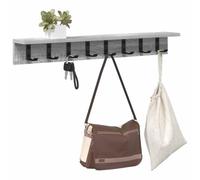 vidaXL Perchero de Pared Gris Sonoma 80 x 10,5 x 10,5 cm, Organización de Pasillo, Estante Moderno, Ganchos de Pared, Organizador Que Ahorra Espacio, Estante Funcional