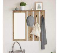 vidaXL Perchero de pared con estante Roble Artisan 84 x 10 x 80 cm, moderno, organizador de entrada