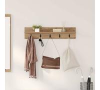 vidaXL Perchero de pared Roble artesanal 80 x 10,5 x 18 cm