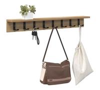 vidaXL Perchero de Pared Roble Artesanal – Estante moderno con ganchos 80 x 10,5 x 10,5 cm