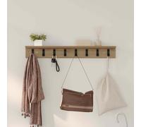 vidaXL Perchero de Pared Roble Artesanal 80 x 10,5 x 10,5 cm, Organización de Pasillo, Estante Moderno, Ganchos de Pared, Organizador Que Ahorra Espacio, Estante Funcional