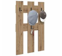vidaXL Perchero de Pared Roble Artesanal 65 x 3 x 100 cm, Organización de Pasillo, Estante Moderno de Pared, Almacenamiento de Abrigos Vertical, Organizador de Entrada