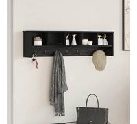 vidaXL Perchero de pared Montada en la pared Roble Negro