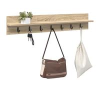 vidaXL Perchero de Pared Roble Sonoma – Estante y Colgador 100 x 10,5 x 18 cm