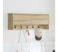 vidaXL Perchero de pared con estante Roble Sonoma 80 x 20 x 30 cm, moderno, ganchos minimalistas