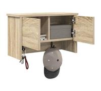 vidaXL Perchero de pared con estante rectangular moderno Roble Sonoma 50×20×30 cm ahorra espacio