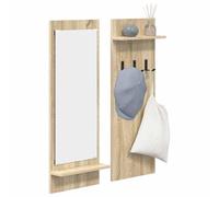 vidaXL Perchero de pared con estante Roble Sonoma 70 x 10 x 90 cm, moderno y vertical para entrada