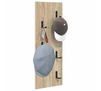 vidaXL Perchero de pared moderno rectangular Roble Sonoma 30 x 1,5 x 80 cm con ganchos
