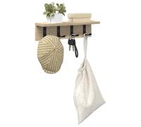 vidaXL Perchero de pared Roble Sonoma 40 x 10,5 x 10,5 cm – Estante moderno con ganchos
