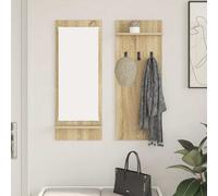 vidaXL Perchero de pared con estante Roble Sonoma 70 x 10 x 90 cm, moderno y vertical para entrada