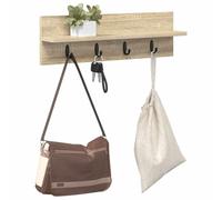 vidaXL Perchero de Pared Roble Sonoma 60 x 10,5 x 18 cm, Estante de Pared Elegante, Organizador Moderno de Abrigos, Estante Minimalista para la Entrada, Colgador Funcional