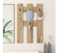 vidaXL Perchero de pared Roble artesanal 65 x 3 x 100 cm