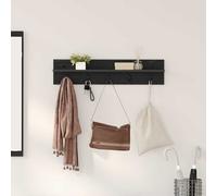vidaXL Perchero de Pared Roble Negro 80 x 10,5 x 18 cm, Estante de Pared Elegante, Organizador Moderno de Abrigos, Estante Minimalista para la Entrada, Colgador Funcional