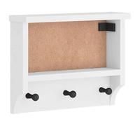 vidaXL Perchero de Pared SANDNES Madera Maciza Pino Blanco 45x12x35cm