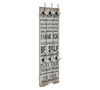 vidaXL Perchero de pared THANK YOU con 6 ganchos 120x40 cm