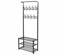 vidaXL Perchero de ropa con repisa para zapatos 68x32x182,5 cm negro