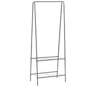 vidaXL Perchero burro colgador de ropa Parabán con estantes, metal acero negro