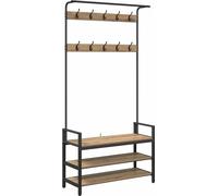 vidaXL Perchero estilo "Artisan" en roble, 95 x 34 x 184 cm, material de madera
