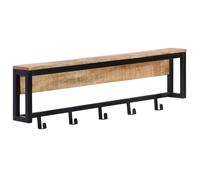vidaXL Perchero madera maciza de mango rugosa 87x10x27 cm